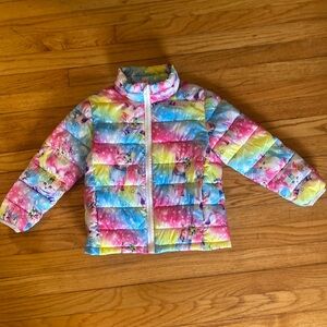 Adorable girls cat puffer jacket - size S / 6